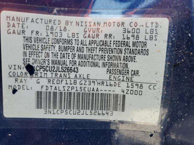 2018 NISSAN KICKS S - 3N1CP5CU2JL526643
