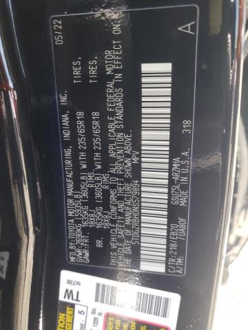 2022 TOYOTA HIGHLANDER - 5TDGZRBH0NS579894