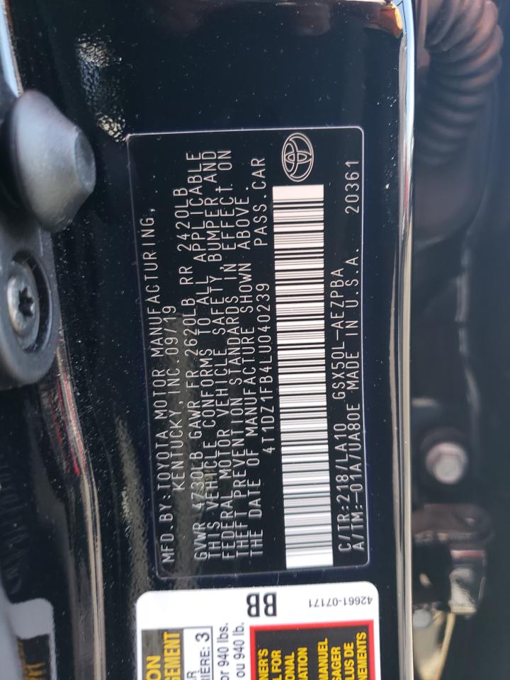 4T1DZ1FB4LU040239 2020 Toyota Avalon Limited