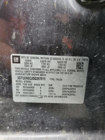 2016 GMC Sierra K1500 Slt VIN: 3GTU2NEC2GG287813 Lot: 61057654