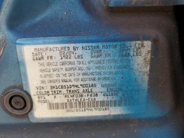 2004 Nissan Sentra 1.8 VIN: 3N1CB51D94L900185 Lot: 60392534