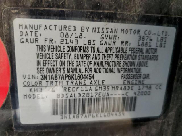 2019 Nissan Sentra S VIN: 3N1AB7AP6KL604454 Lot: 62908534