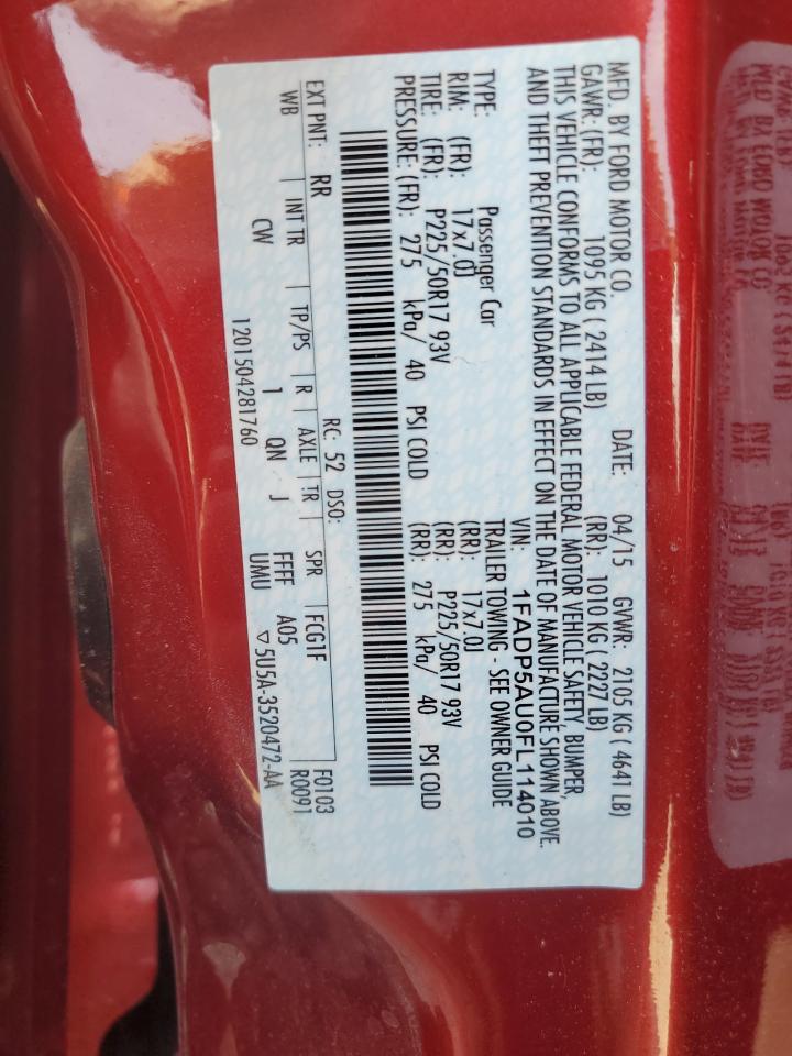 1FADP5AU0FL114010 2015 Ford C-Max Se