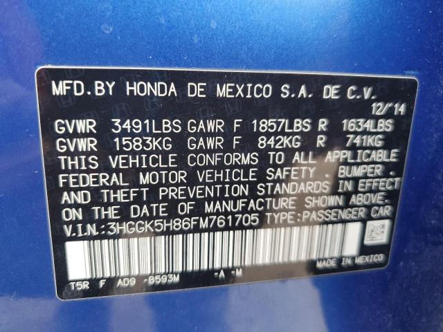 2015 Honda Fit Ex VIN: 3HGGK5H86FM761705 Lot: 62292544