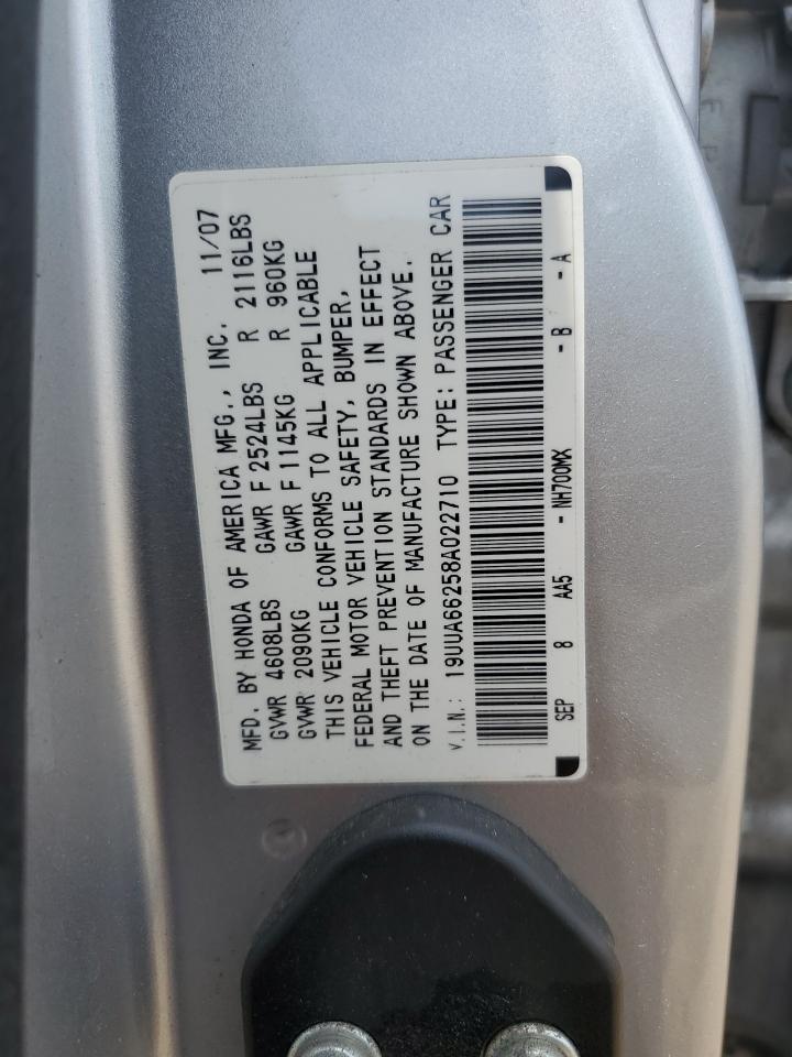 19UUA66258A022710 2008 Acura Tl