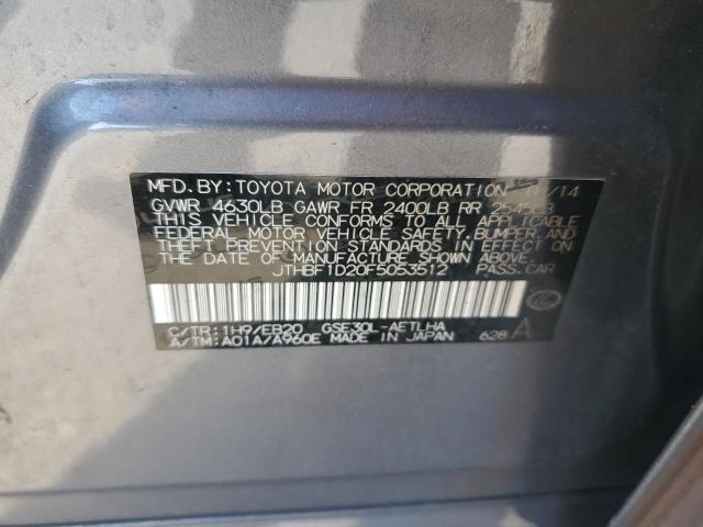 2015 Lexus Is 250 VIN: JTHBF1D20F5053512 Lot: 62260484