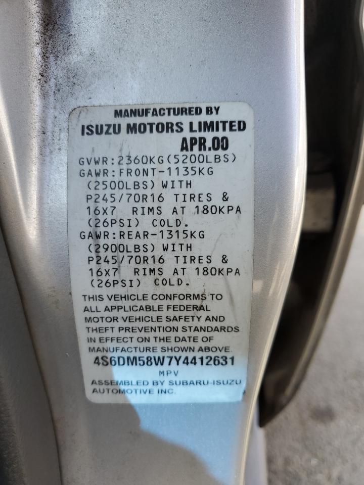 4S6DM58W7Y4412631 2000 Honda Passport Ex