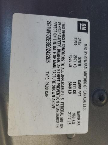 2005 Chevrolet Impala VIN: 2G1WF52E359242205 Lot: 61188924