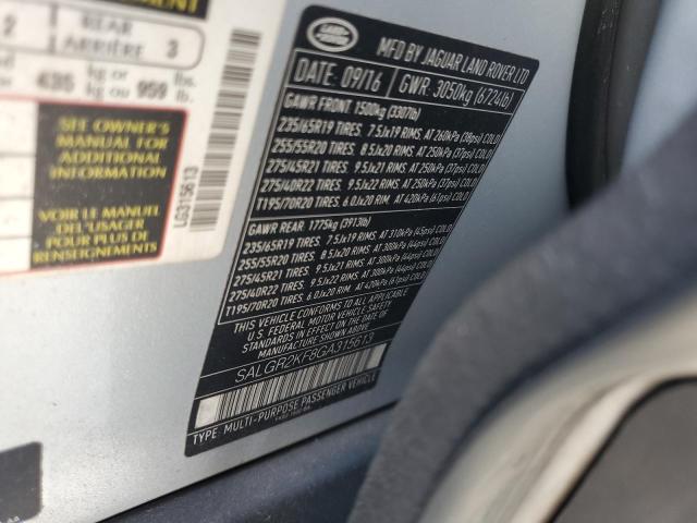 2016 Land Rover Range Rover VIN: SALGR2KF8GA315613 Lot: 61524204