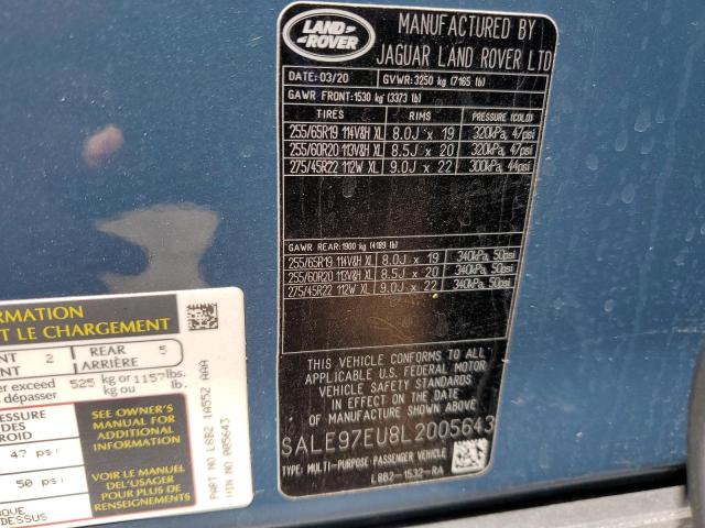 2020 LAND ROVER DEFENDER 1 - SALE97EU8L2005643