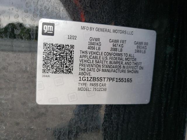 2023 Chevrolet Malibu Ls VIN: 1G1ZB5ST7PF155165 Lot: 61831054