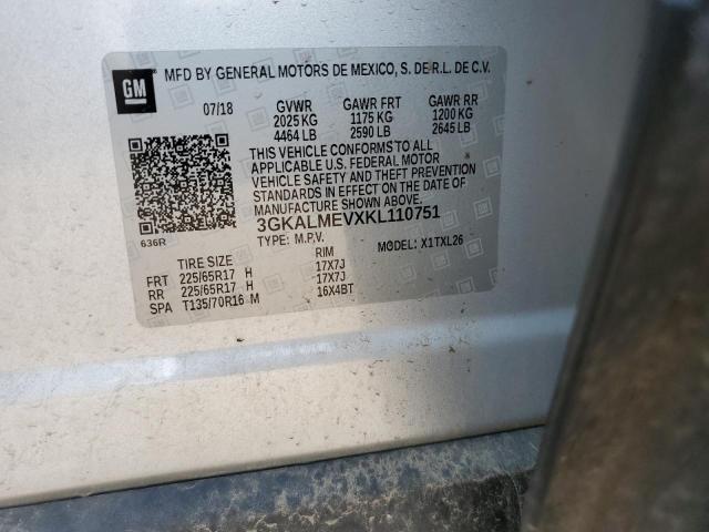 2019 GMC Terrain Sle VIN: 3GKALMEVXKL110751 Lot: 62427934