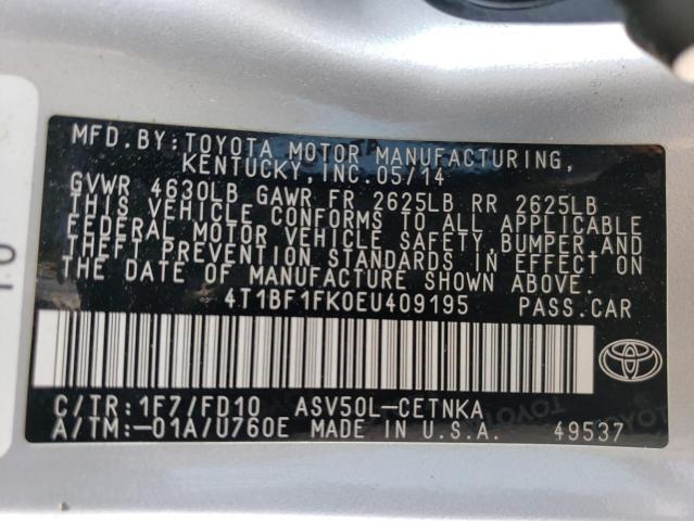 VIN 4T1BF1FK0EU409195 2014 Toyota Camry, L no.12