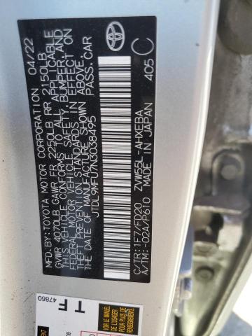 2022 Toyota Prius Le VIN: JTDL9MFU7N3038495 Lot: 61192144