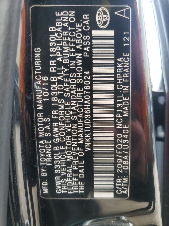 VNKKTUD36HA076024 2017 Toyota Yaris L