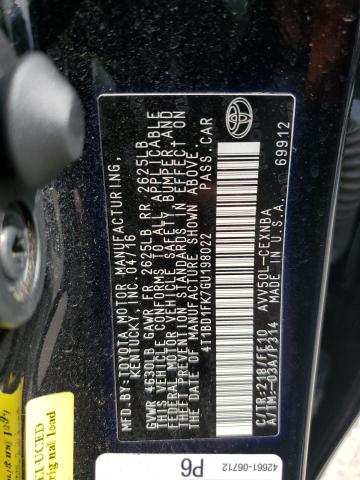 2016 TOYOTA CAMRY HYBR - 4T1BD1FK7GU198022