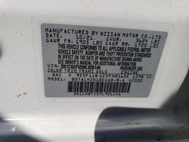 VIN 3N1CN8FV5ML926146 2021 Nissan Versa, SR no.12