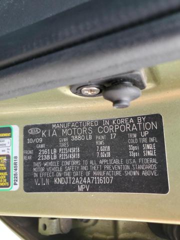 2010 Kia Soul + VIN: KNDJT2A24A7116107 Lot: 62596814