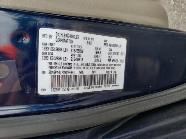 2003 Dodge Grand Caravan Sport VIN: 2D4GP44L73R274041 Lot: 61230714