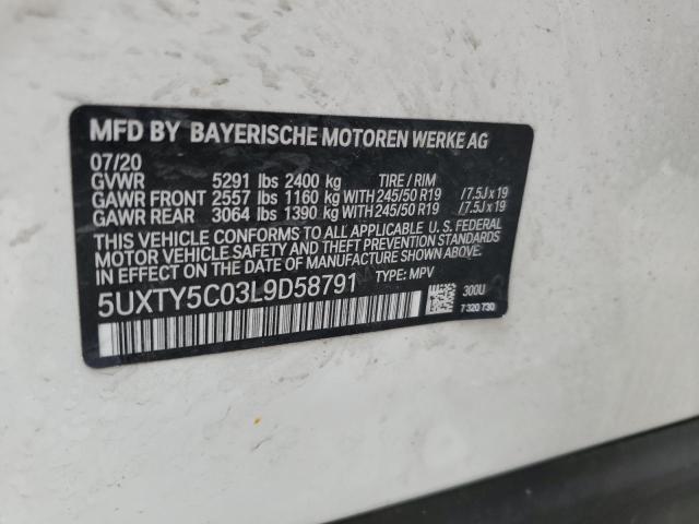 VIN 5UXTY5C03L9D58791 2020 BMW X3, Xdrive30I no.13