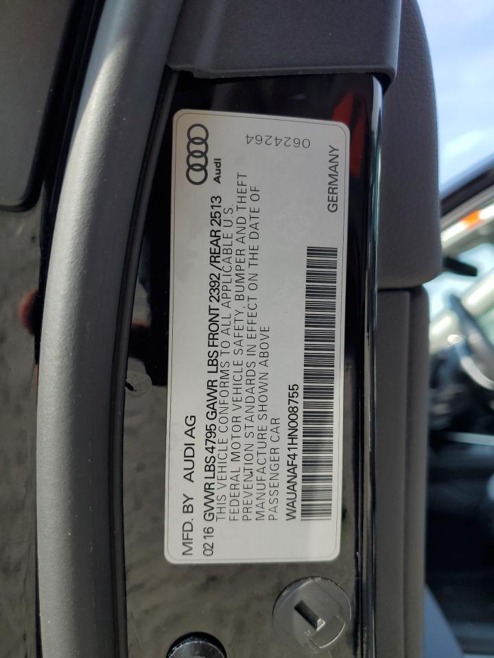 WAUANAF41HN008755 2017 Audi A4 Premium