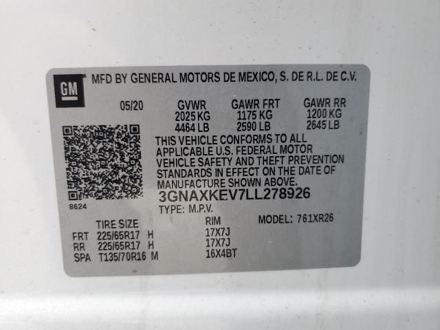 2020 CHEVROLET EQUINOX LT - 3GNAXKEV7LL278926