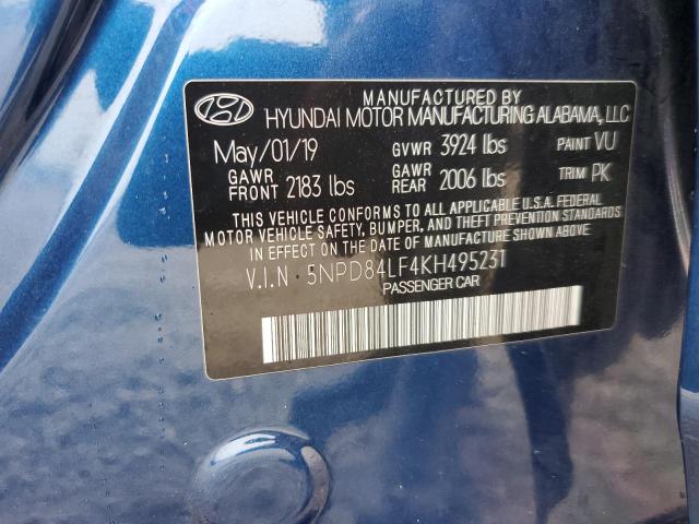 2019 Hyundai Elantra Sel VIN: 5NPD84LF4KH495231 Lot: 62903044