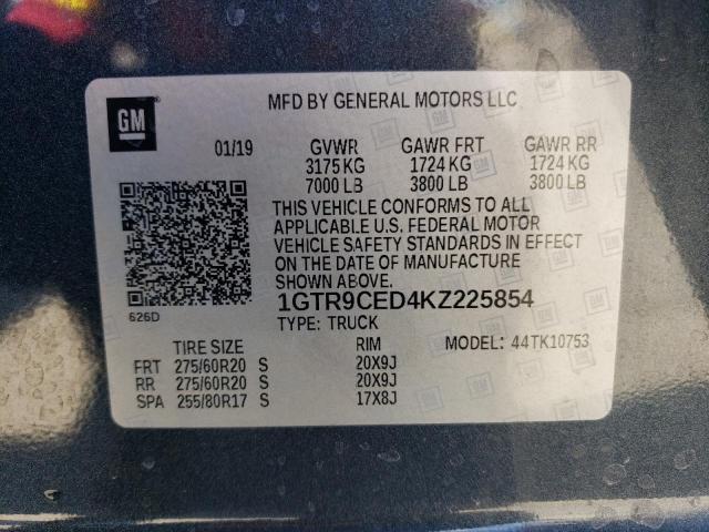2019 GMC SIERRA K15 - 1GTR9CED4KZ225854