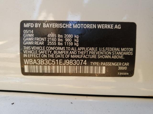 2014 BMW 328 Xi VIN: WBA3B3C51EJ983074 Lot: 62521454
