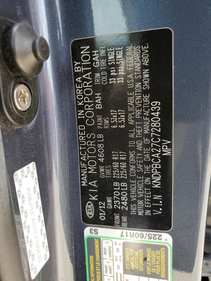 KNDPBCA27C7280439 2012 Kia Sportage Lx