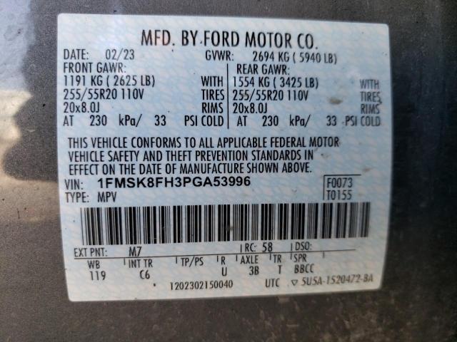 2023 FORD EXPLORER L - 1FMSK8FH3PGA53996