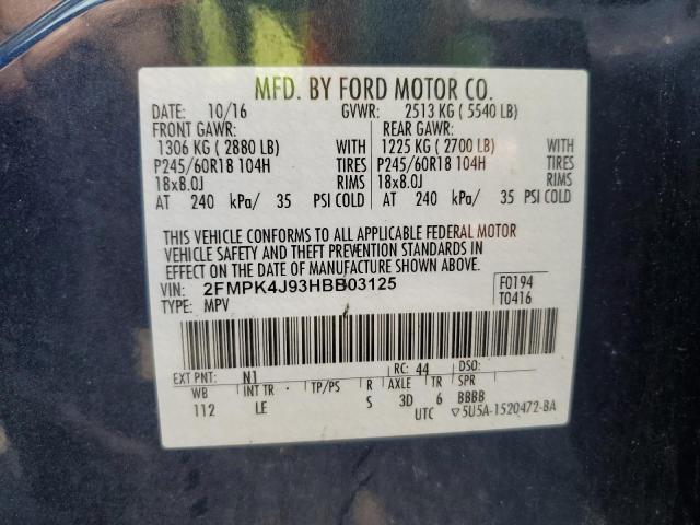 2017 FORD EDGE SEL - 2FMPK4J93HBB03125