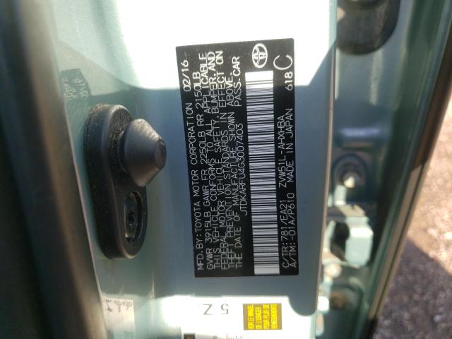 2016 TOYOTA PRIUS - JTDKARFU4G3007403