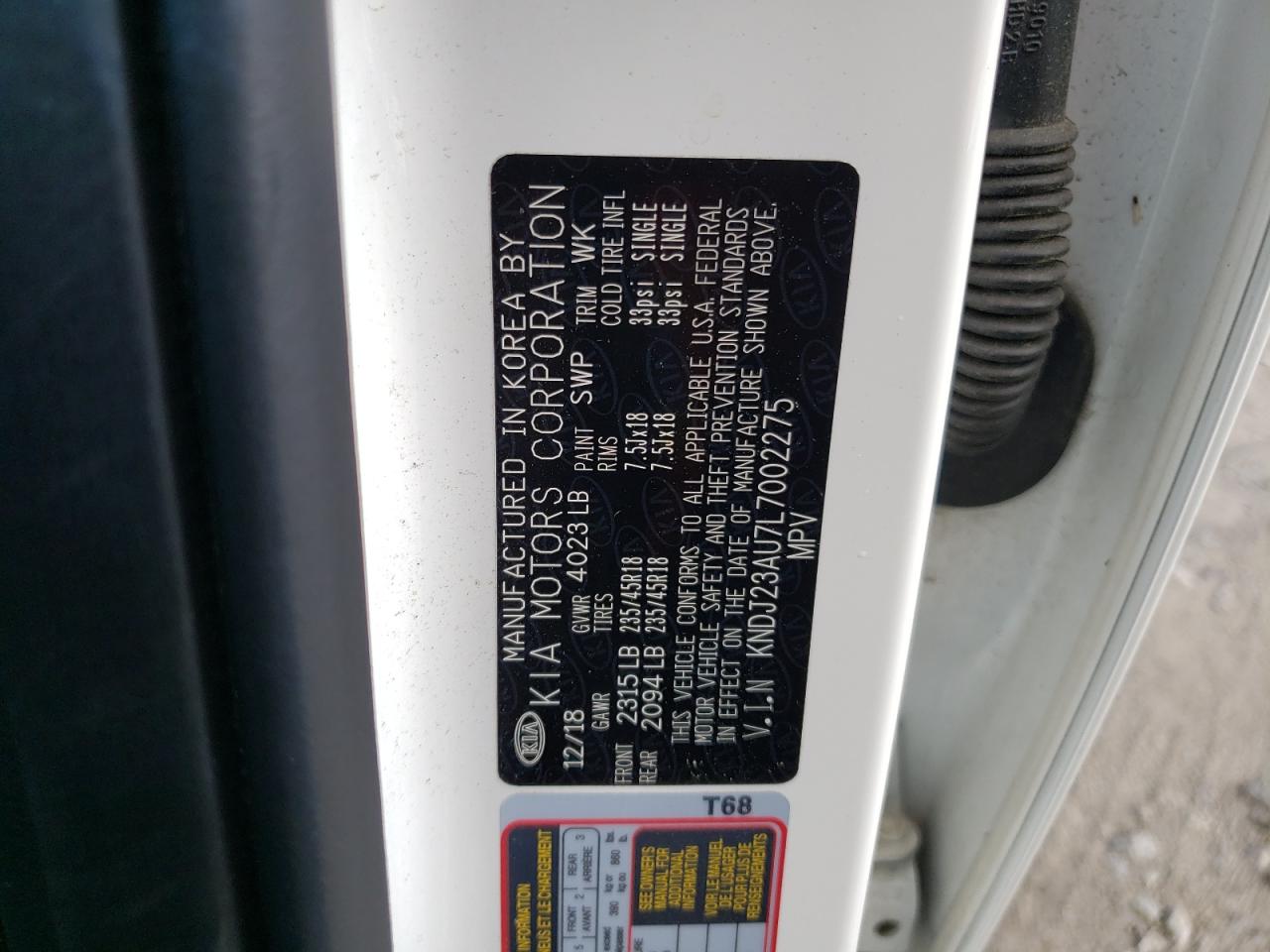 KNDJ23AU7L7002275 2020 Kia Soul Lx