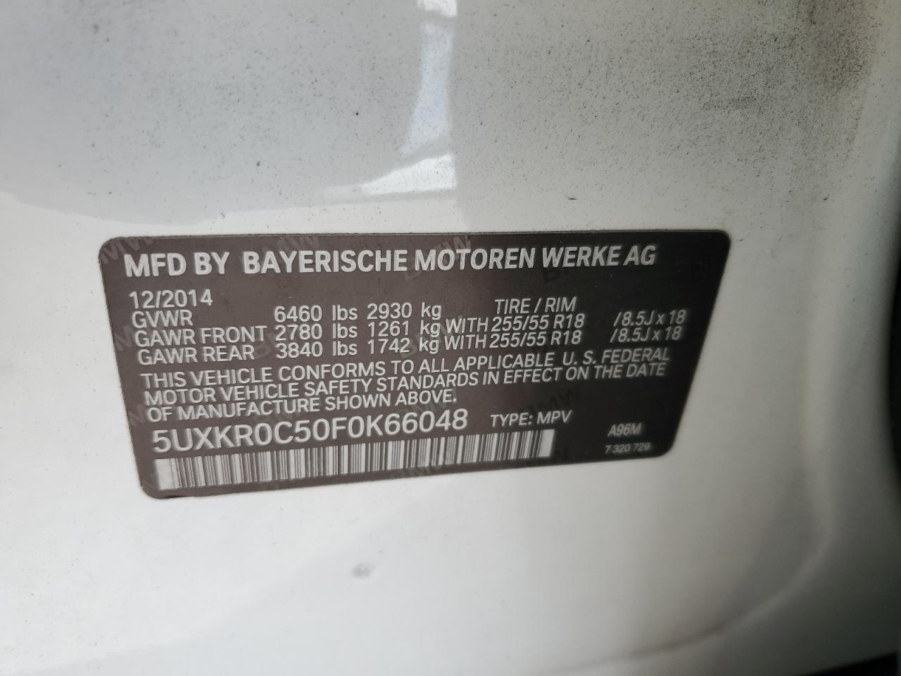 5UXKR0C50F0K66048 2015 BMW X5 xDrive35I