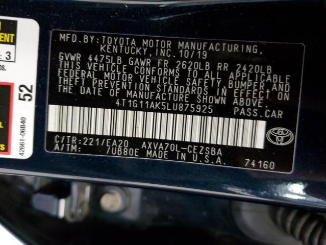 VIN 4T1G11AK5LU875925 2020 Toyota Camry, SE no.13