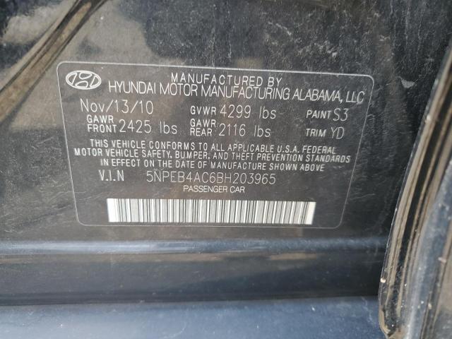 2011 Hyundai Sonata Gls VIN: 5NPEB4AC6BH203965 Lot: 61815004