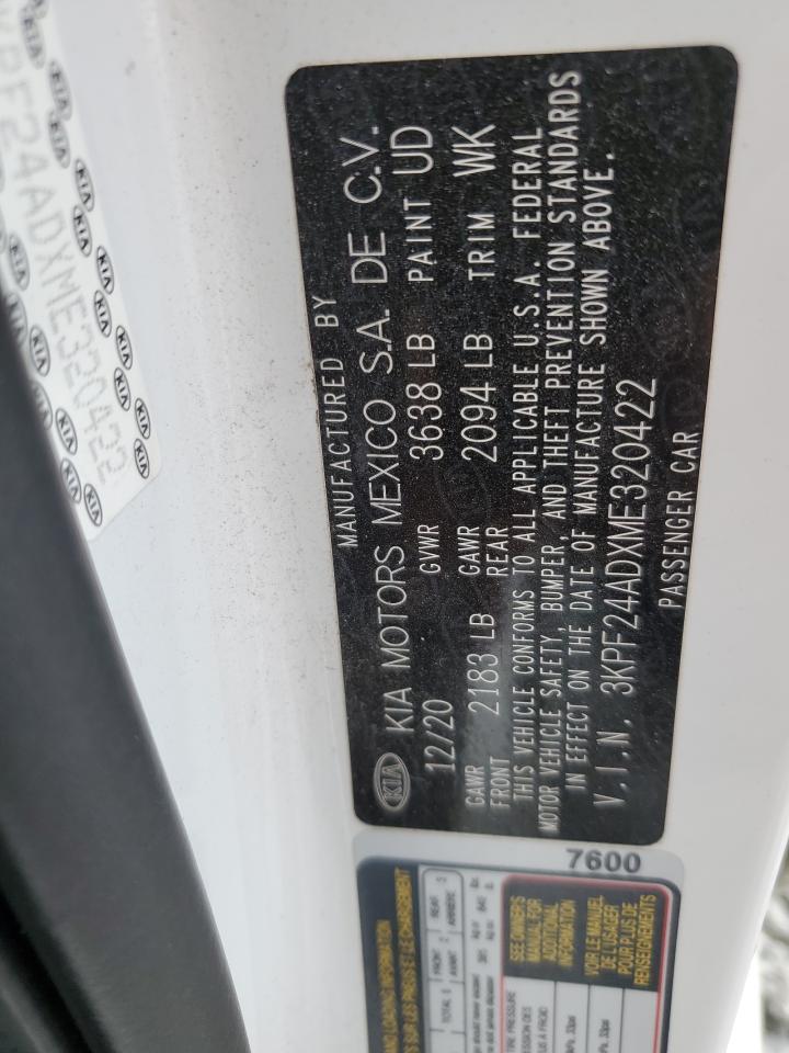 3KPF24ADXME320422 2021 Kia Forte Fe