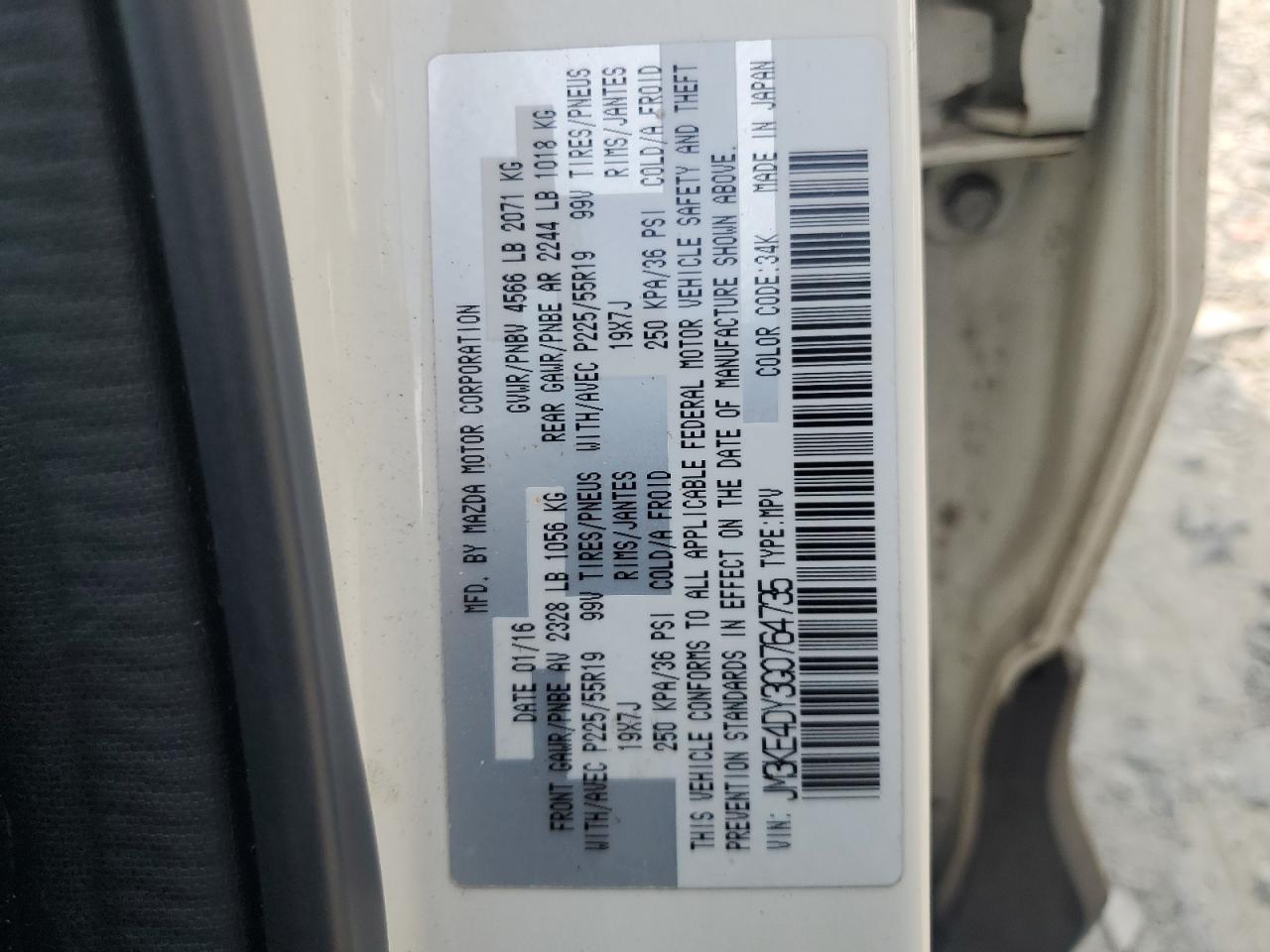 JM3KE4DY3G0764735 2016 Mazda Cx-5 Gt