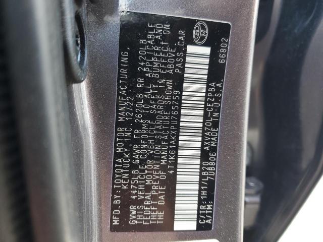 VIN 4T1K61AKXPU765759 2023 Toyota Camry, Xse no.12