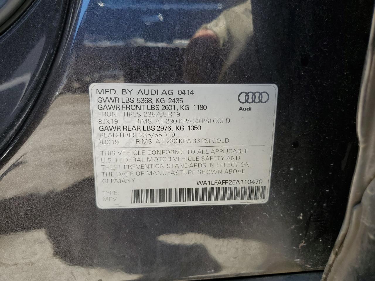 WA1LFAFP2EA110470 2014 Audi Q5 Premium Plus