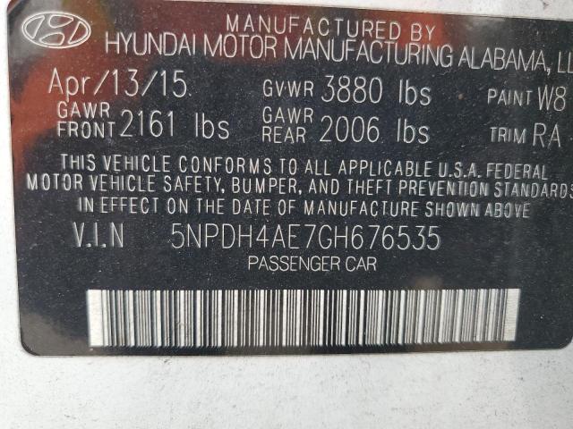 5NPDH4AE7GH676535 2016 HYUNDAI ELANTRA - Image 12