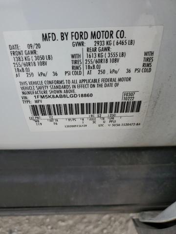 2020 FORD EXPLORER P 1FM5K8AB8LGD18860  65167164