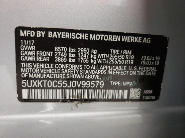 VIN 5UXKT0C55J0V99579 2018 BMW X5, Xdr40E no.13