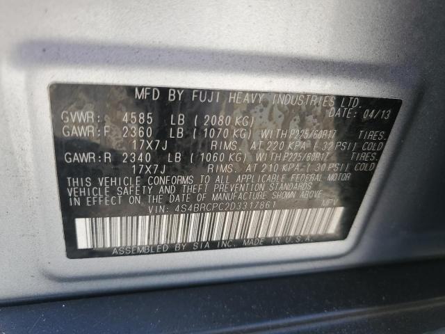 2013 Subaru Outback 2.5I Limited VIN: 4S4BRCPC2D3317861 Lot: 61345484