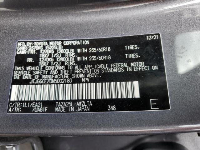 2022 LEXUS NX 350 JTJGGCEZ0N5002180