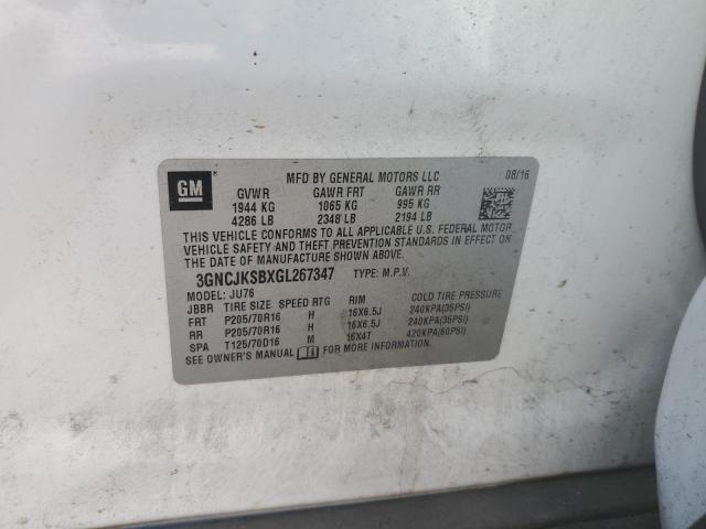 2016 Chevrolet Trax Ls VIN: 3GNCJKSBXGL267347 Lot: 61735314