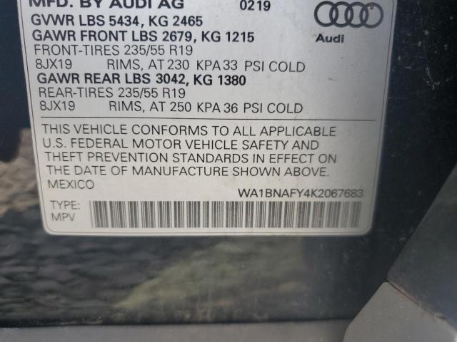 VIN WA1BNAFY4K2067683 2019 Audi Q5, Premium Plus no.12