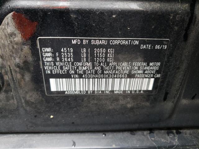 2019 SUBARU LEGACY 2.5 - 4S3BNAB60K3040663