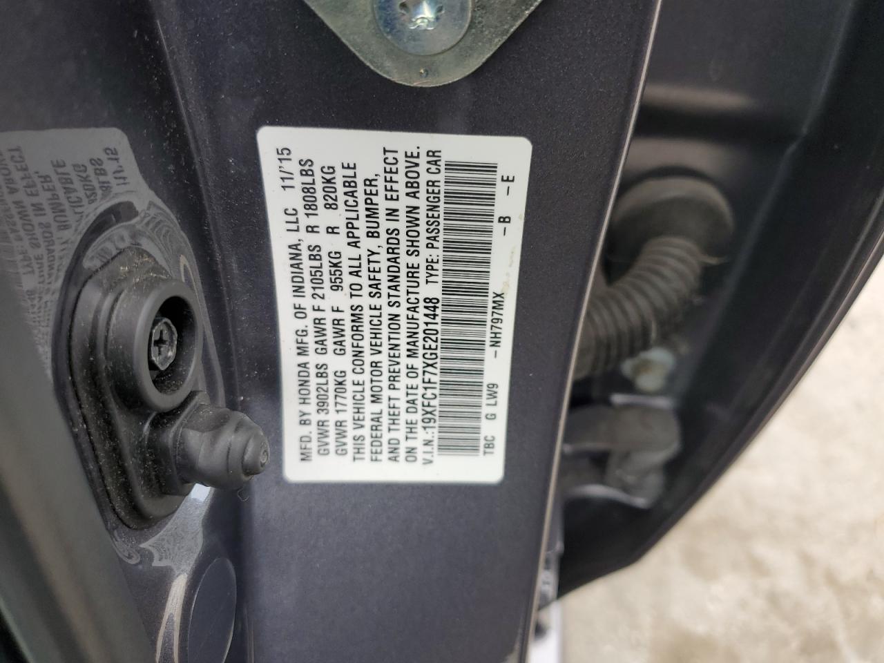 19XFC1F7XGE201448 2016 Honda Civic Exl 19XFC1F7XGE201448 2016 Honda Civic Exl